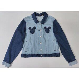 Disney Women's Blue Mickey Mouse Denim Jacket Size L